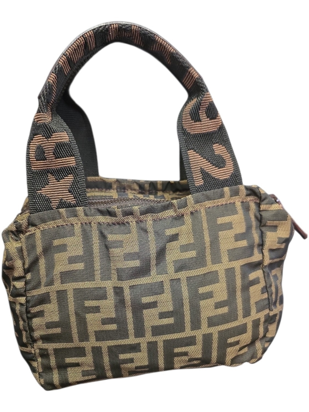 Fendi Brown & Black Zucca FF Canvas Mini Tote